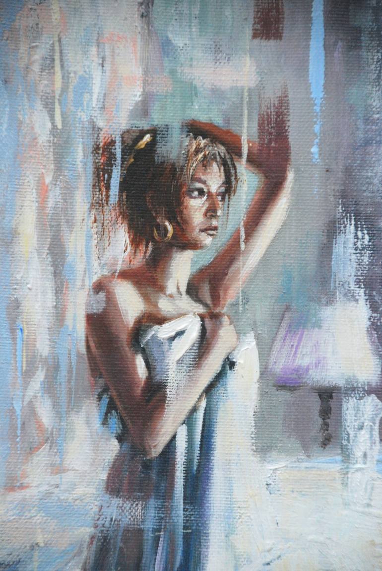 Original Figurative Women Painting by Sylvie  JULKOWSKI-EGARD