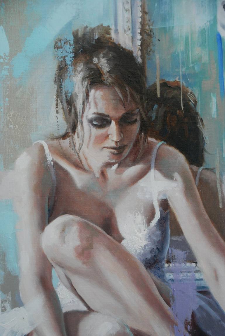 Original Figurative Portrait Painting by Sylvie  JULKOWSKI-EGARD