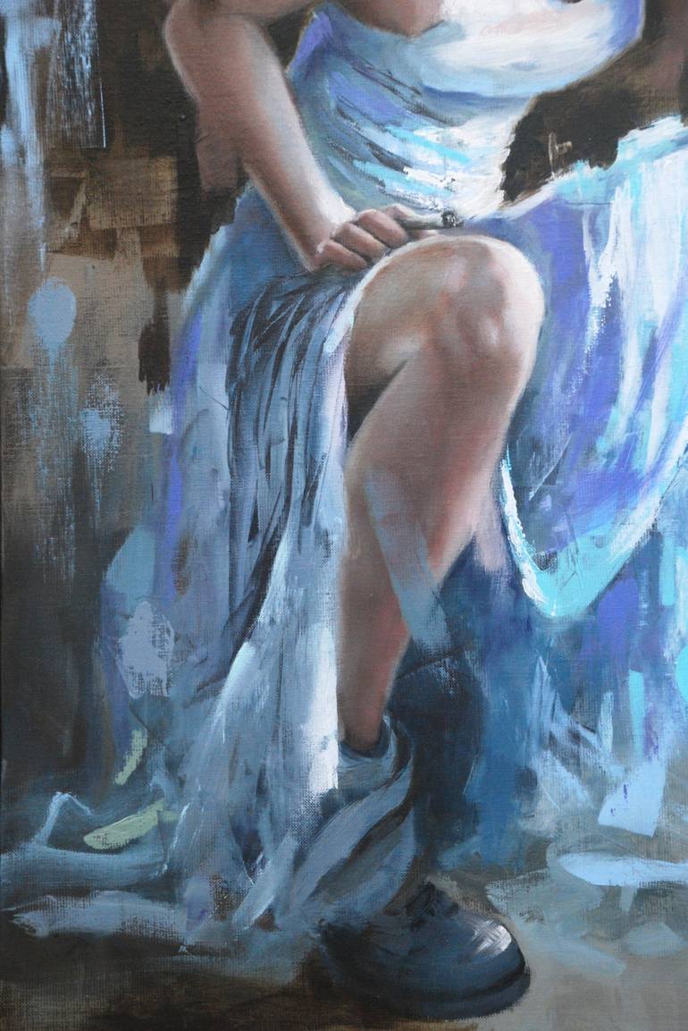 Original Figurative Portrait Painting by Sylvie  JULKOWSKI-EGARD