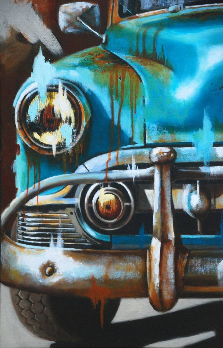 Original Figurative Automobile Painting by Sylvie  JULKOWSKI-EGARD