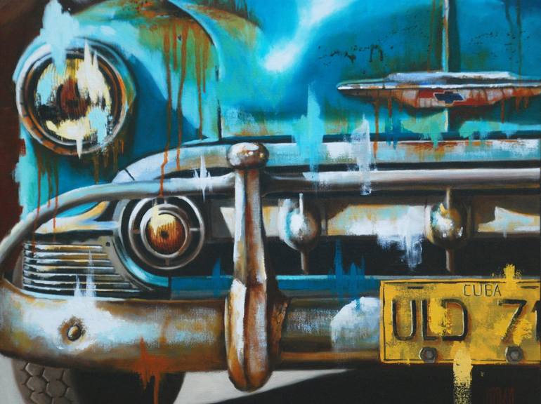 Original Figurative Automobile Painting by Sylvie  JULKOWSKI-EGARD