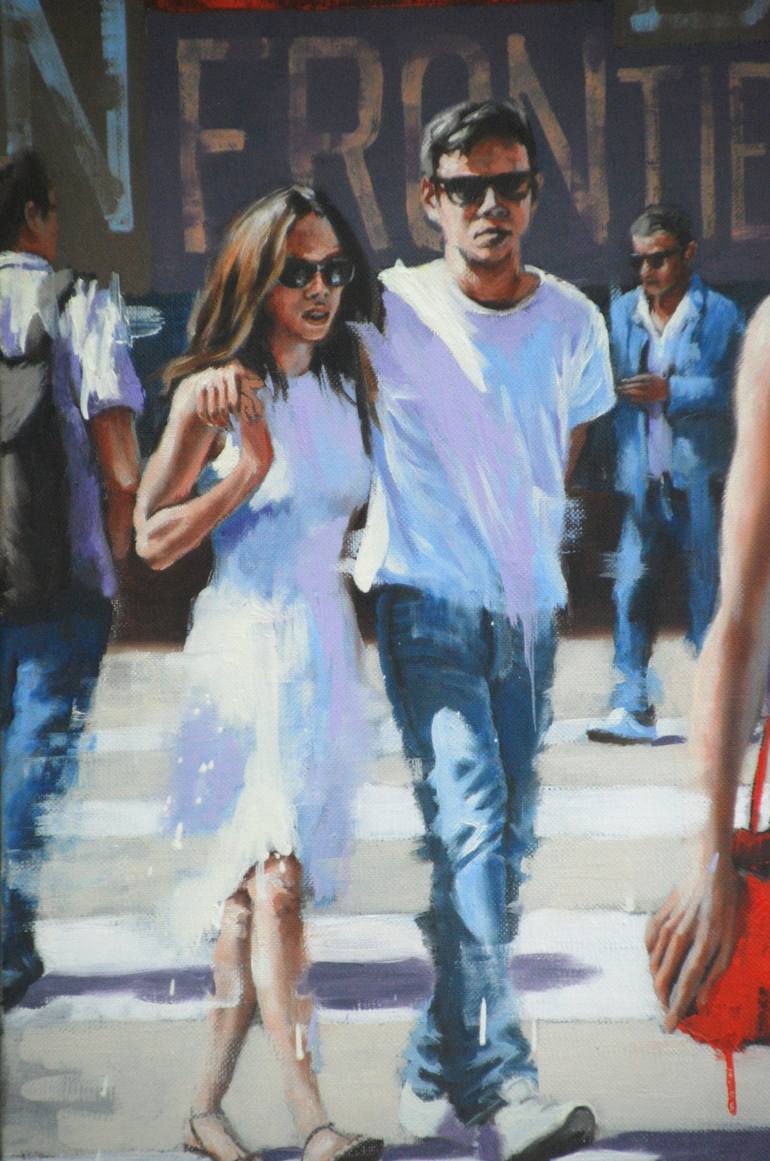 Original Figurative Cities Painting by Sylvie  JULKOWSKI-EGARD