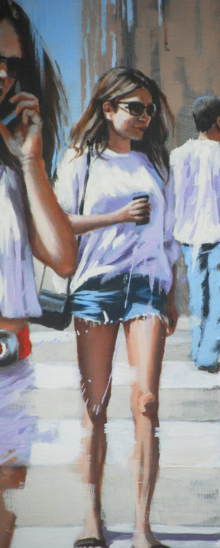 Original Figurative Cities Painting by Sylvie  JULKOWSKI-EGARD