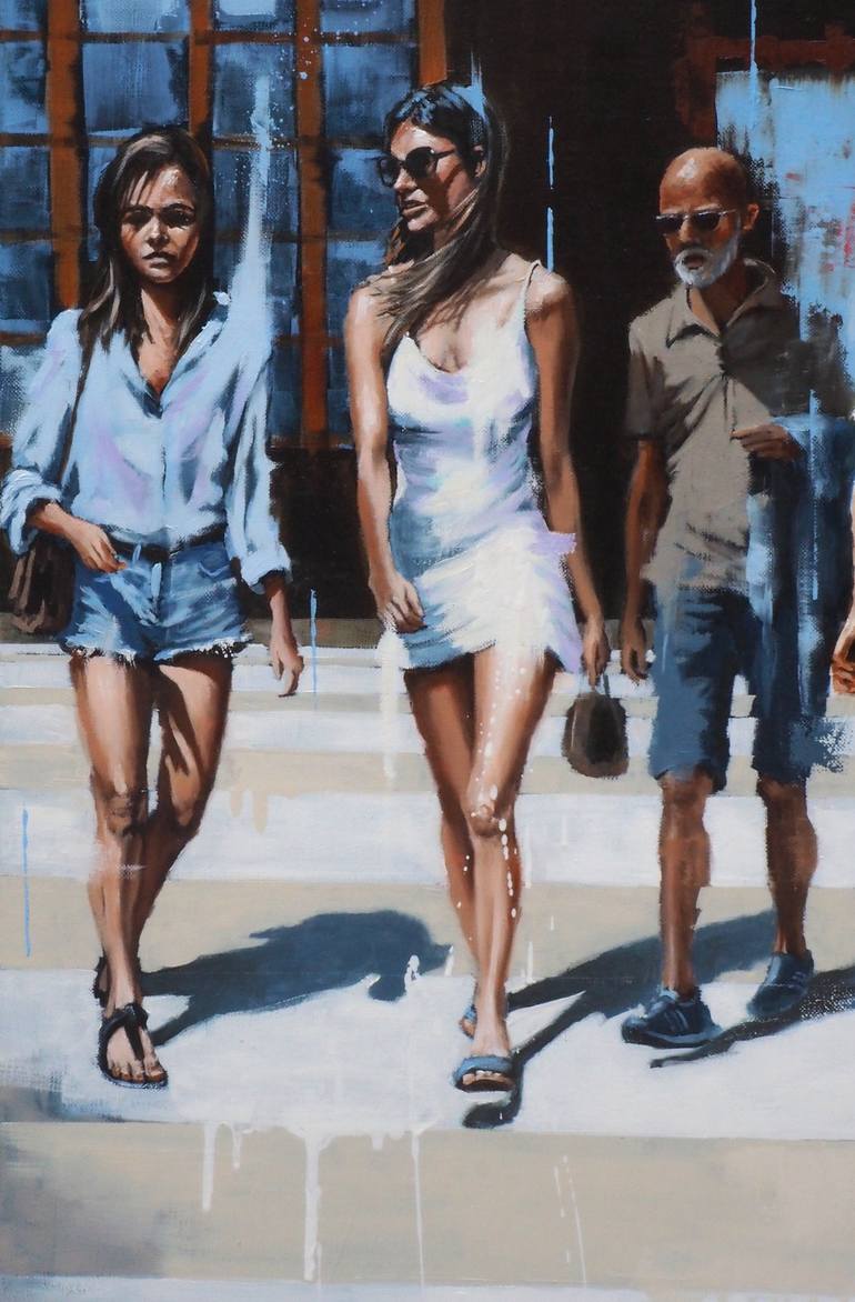 Original Figurative Cities Painting by Sylvie  Julkowski-Egard