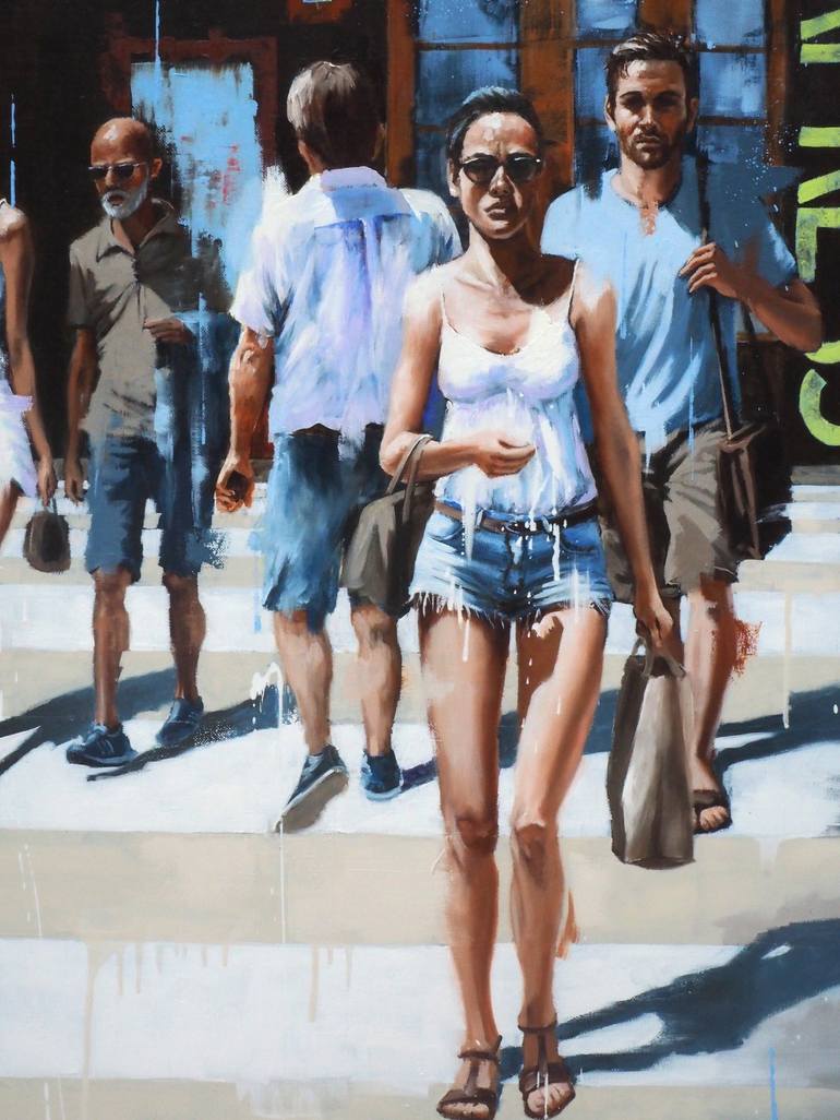 Original Figurative Cities Painting by Sylvie  Julkowski-Egard