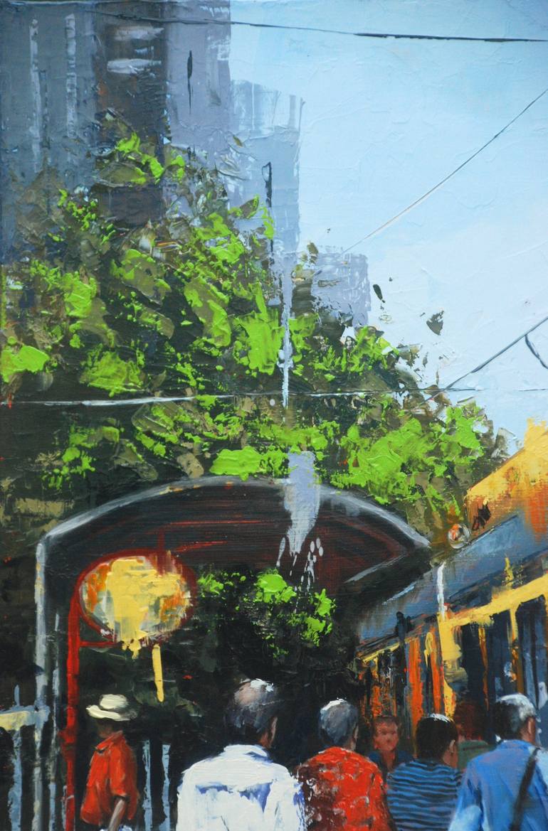 Original Figurative Cities Painting by Sylvie  JULKOWSKI-EGARD