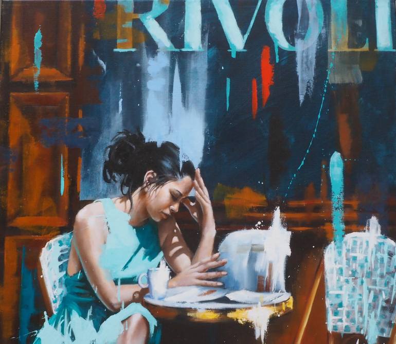 Original Figurative Cities Painting by Sylvie  JULKOWSKI-EGARD