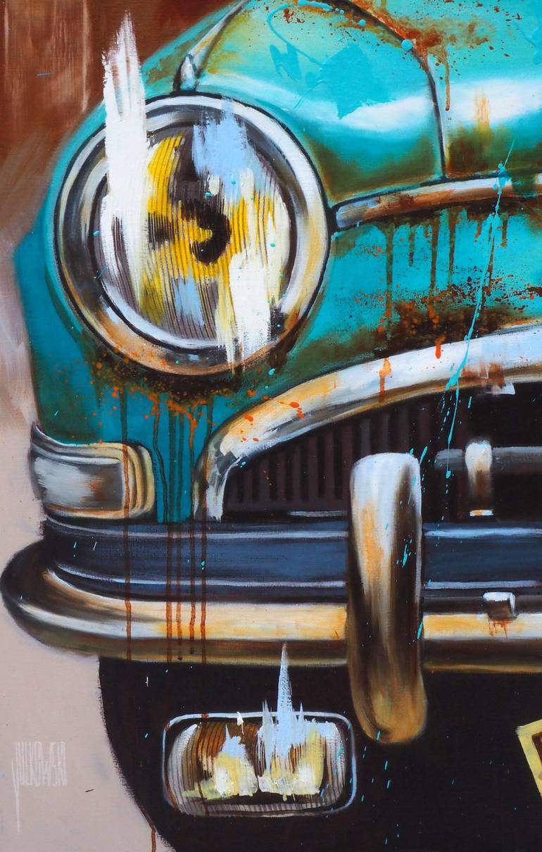 Original Figurative Automobile Painting by Sylvie  Julkowski-Egard