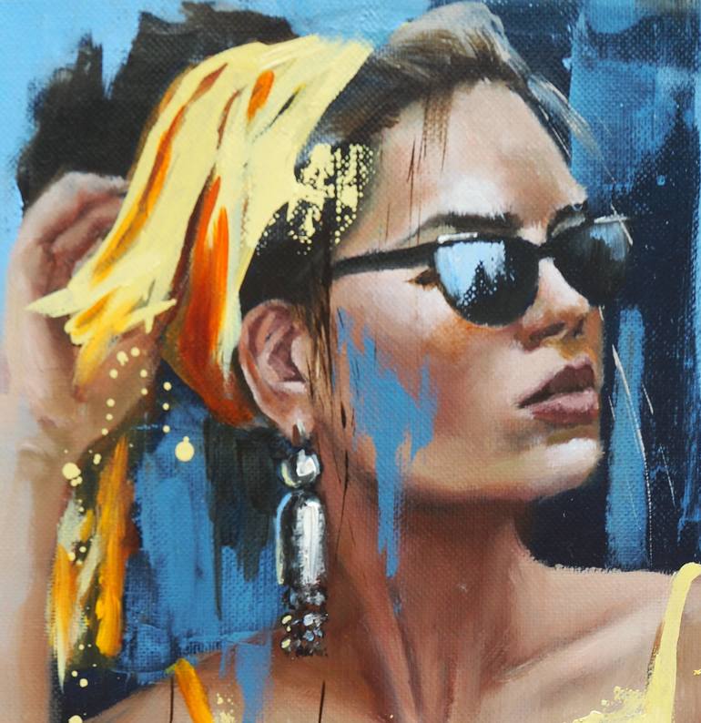 Original Figurative Portrait Painting by Sylvie  JULKOWSKI-EGARD