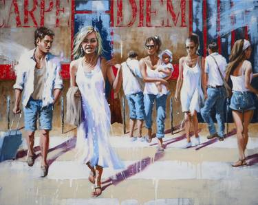 Original Figurative Cities Paintings by Sylvie JULKOWSKI-EGARD