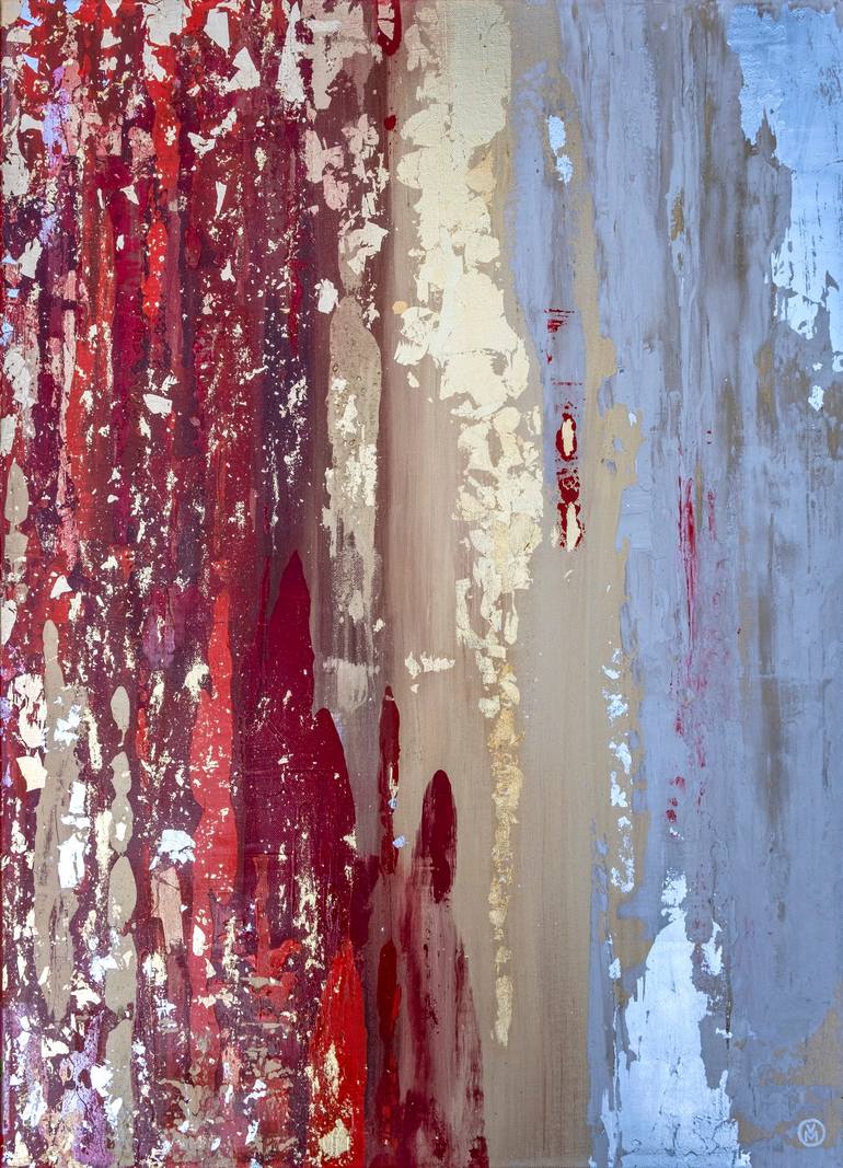 Burgundy Red Gold Silver Painting by Vitaly Moiseev Saatchi Art