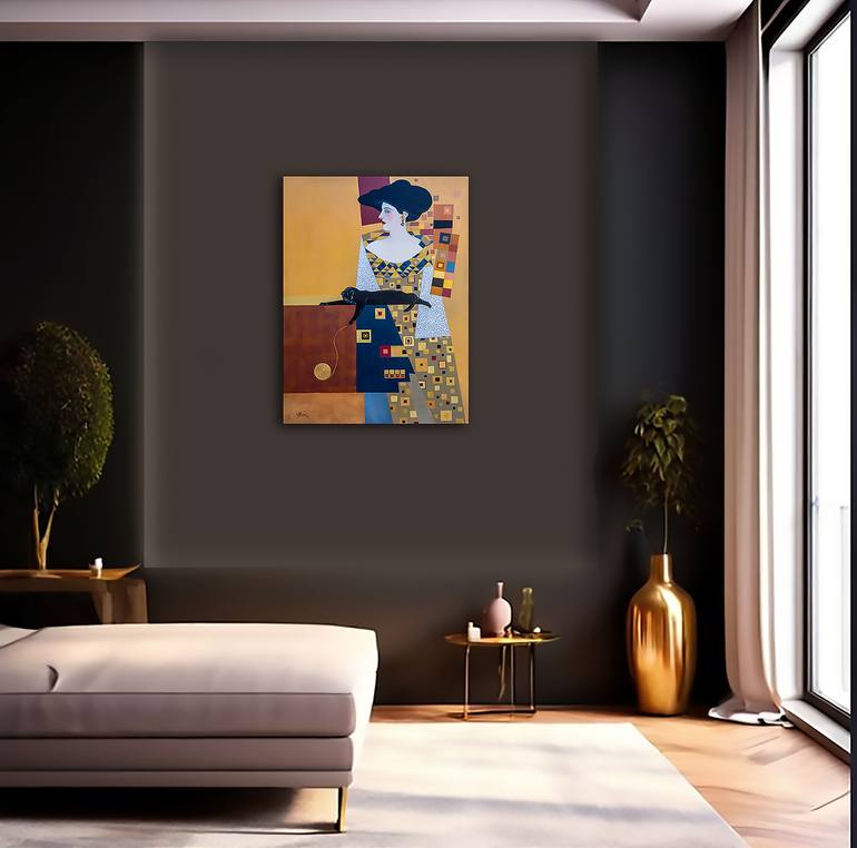 Original Art Nouveau Abstract Painting by Vitaly Moiseev