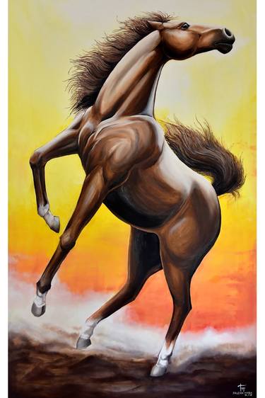 Print of Horse Paintings by Fauzan Mirza