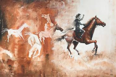 Original Abstract Expressionism Horse Paintings by Fauzan Mirza