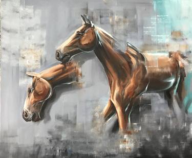 Original Abstract Horse Paintings by Fauzan Mirza