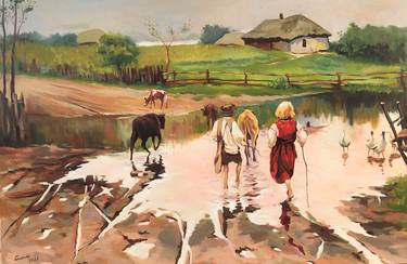 Print of Realism Rural life Paintings by Mykola Henyk