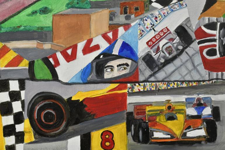 Original Cubism Car Painting by Robert Carroll