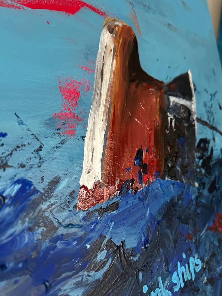 Original Abstract Expressionism Transportation Painting by Martin Wojnowski