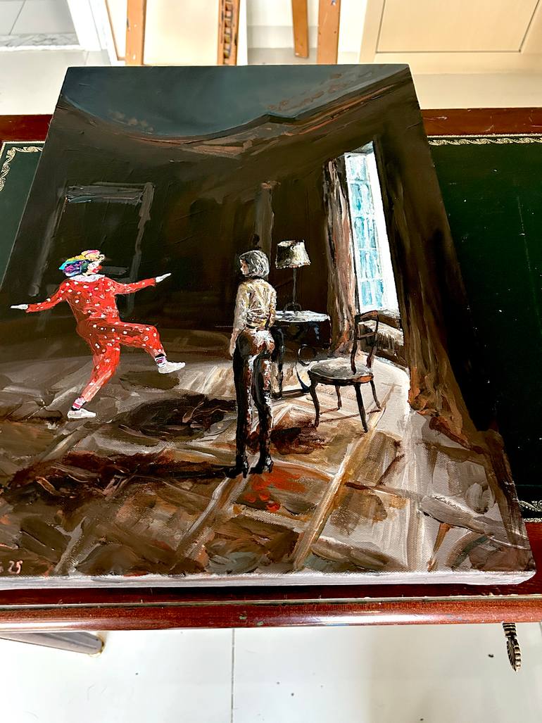 Original Realism People Painting by Martin Wojnowski