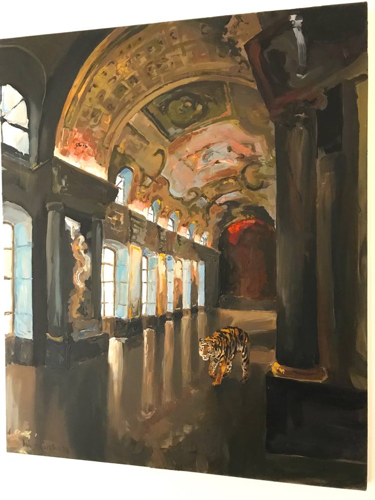 Original Interiors Painting by Martin Wojnowski