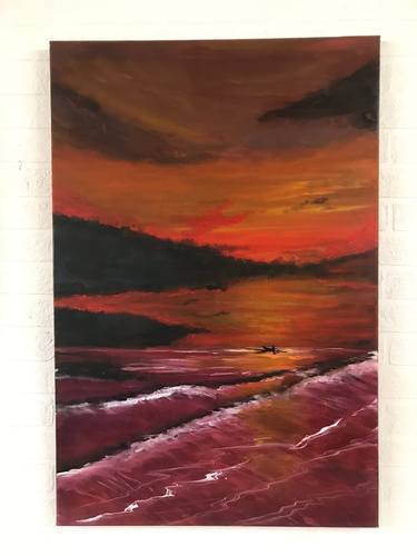 UNDER A BLOOD RED SKY 1-90X60cms canvas thumb