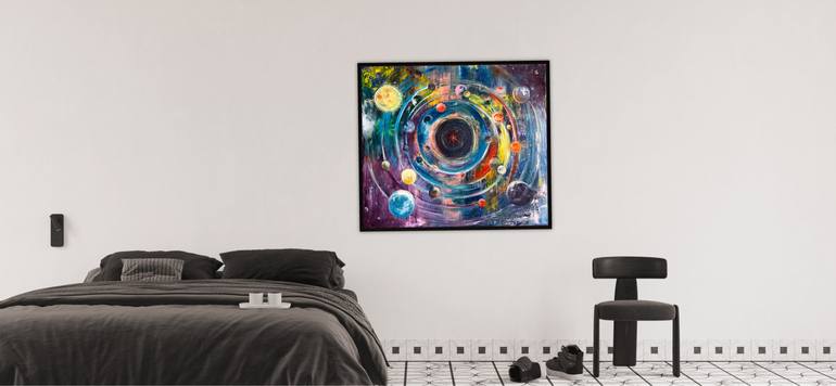 Original Conceptual Outer Space Painting by Olga Zadorozhna