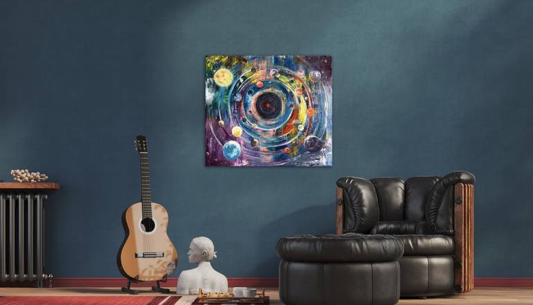 Original Conceptual Outer Space Painting by Olga Zadorozhna