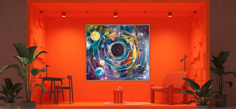 Original Conceptual Outer Space Painting by Olga Zadorozhna