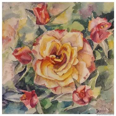 Original Fine Art Floral Paintings by Khrystyna Dransfeld