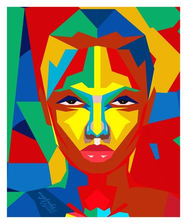 Print of Cubism Portrait Mixed Media by Onyebuchi Ugwumbah
