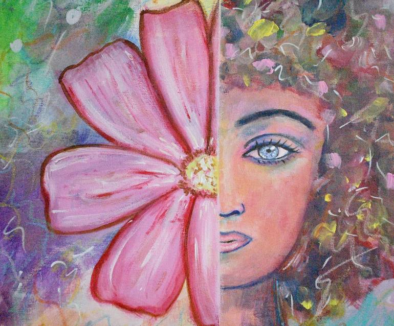 Original Floral Painting by Tea Revazishvili