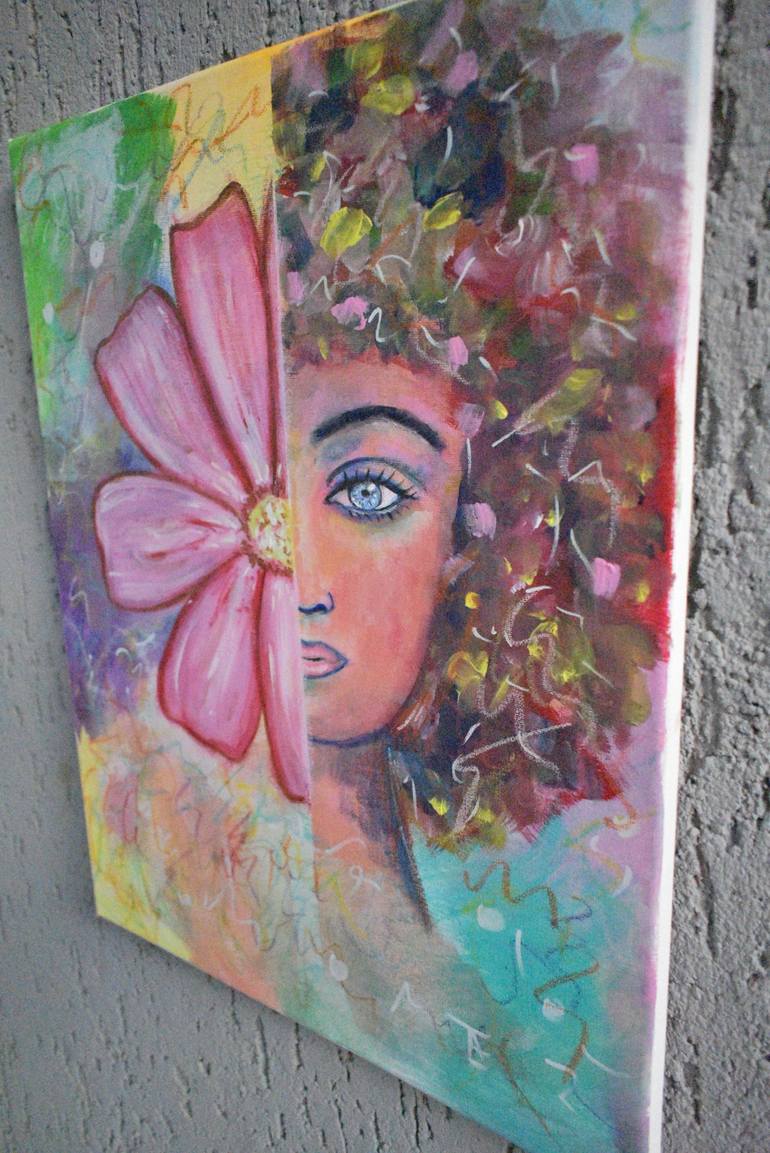 Original Abstract Floral Painting by Tea Revazishvili