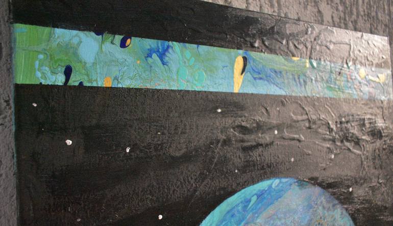 Original Abstract Outer Space Painting by Tea Revazishvili