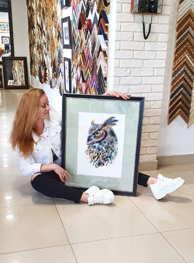 Original Abstract Animal Painting by Ekaterina Kosiak