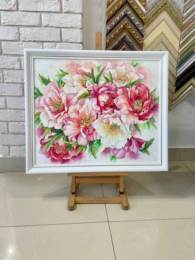 Original Art Deco Botanic Painting by Ekaterina Kosiak