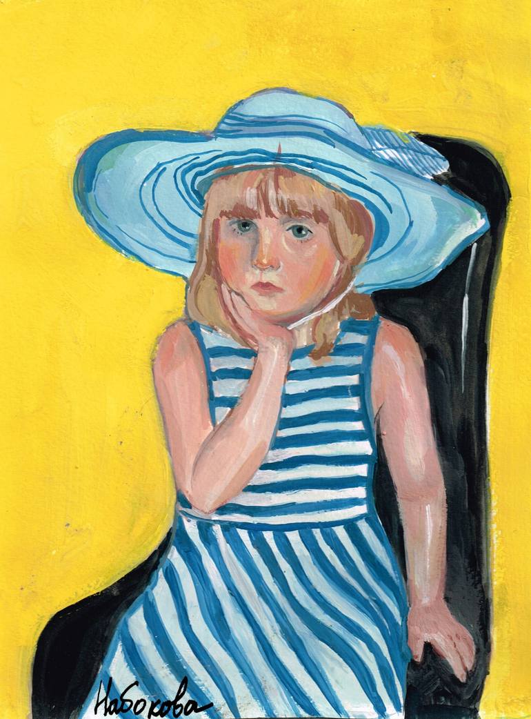 A Girl with Blue Hat Painting by Marina Nabokova Saatchi Art