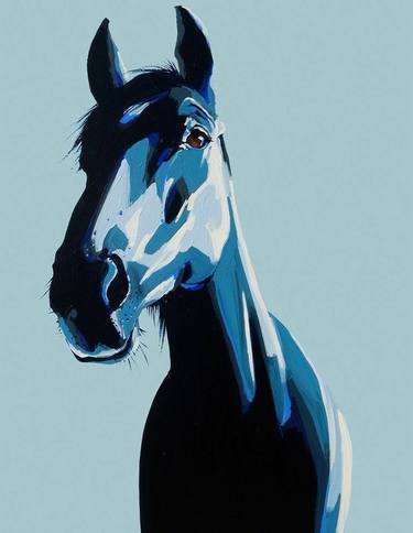 monochromatic animal paintings