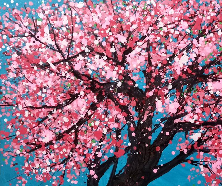 Original Abstract Expressionism Landscape Painting by Phuong Nguyen