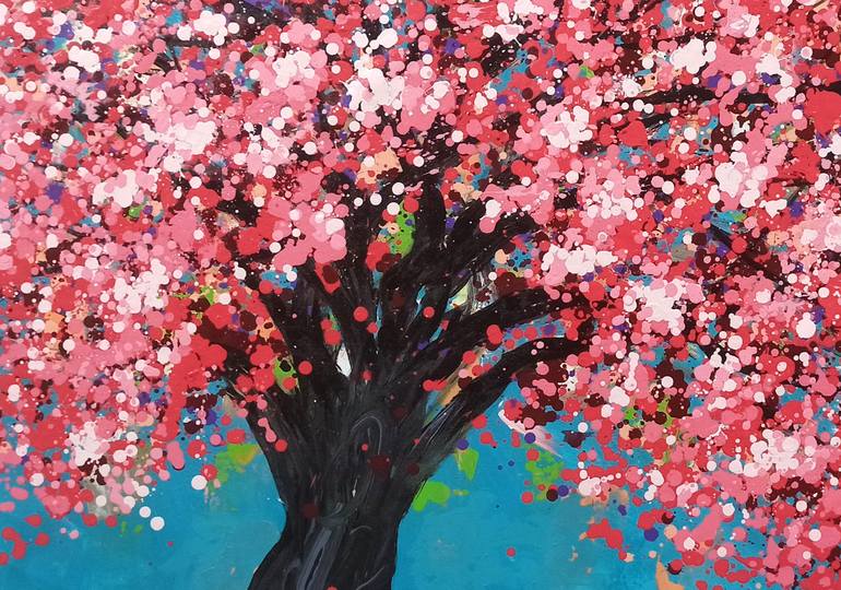 Original Abstract Expressionism Landscape Painting by Phuong Nguyen