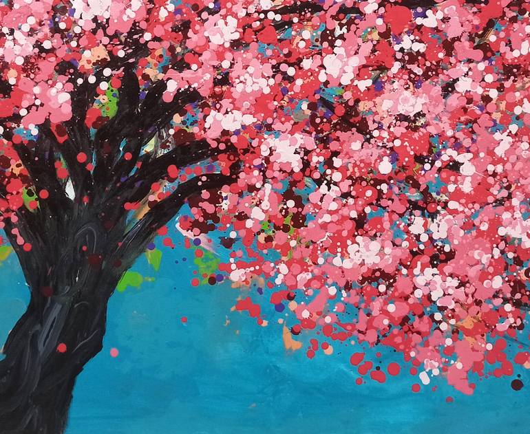 Original Abstract Expressionism Landscape Painting by Phuong Nguyen