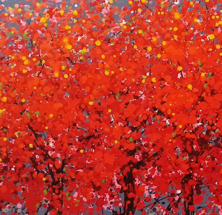 Original Abstract Expressionism Landscape Painting by Phuong Nguyen