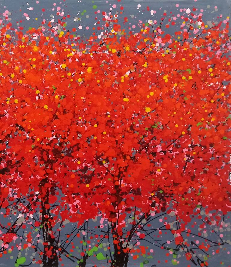 Original Abstract Expressionism Landscape Painting by Phuong Nguyen