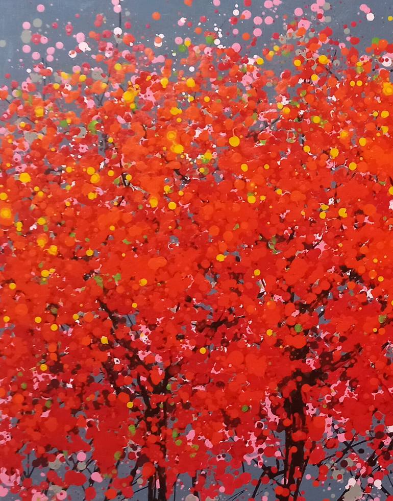 Original Abstract Expressionism Landscape Painting by Phuong Nguyen