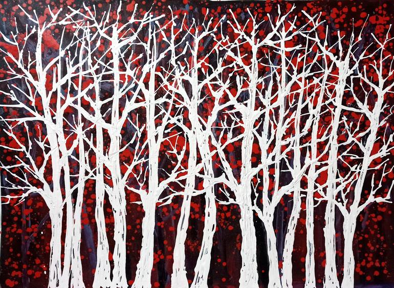 Original Abstract Expressionism Landscape Painting by Phuong Nguyen