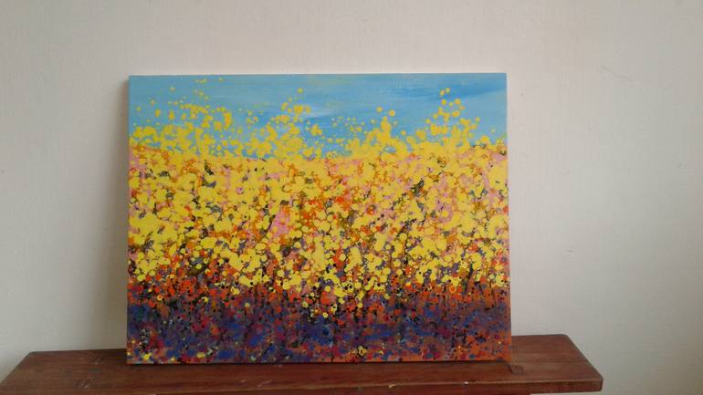Original Abstract Expressionism Landscape Painting by Phuong Nguyen