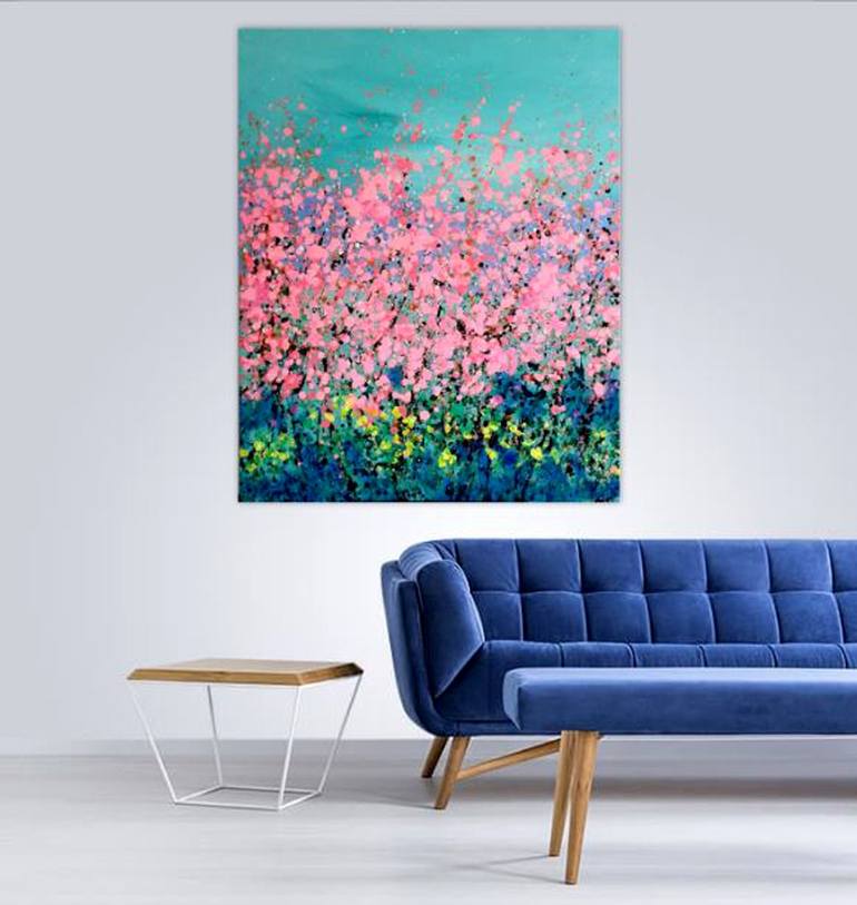 Original Abstract Expressionism Landscape Painting by Phuong Nguyen