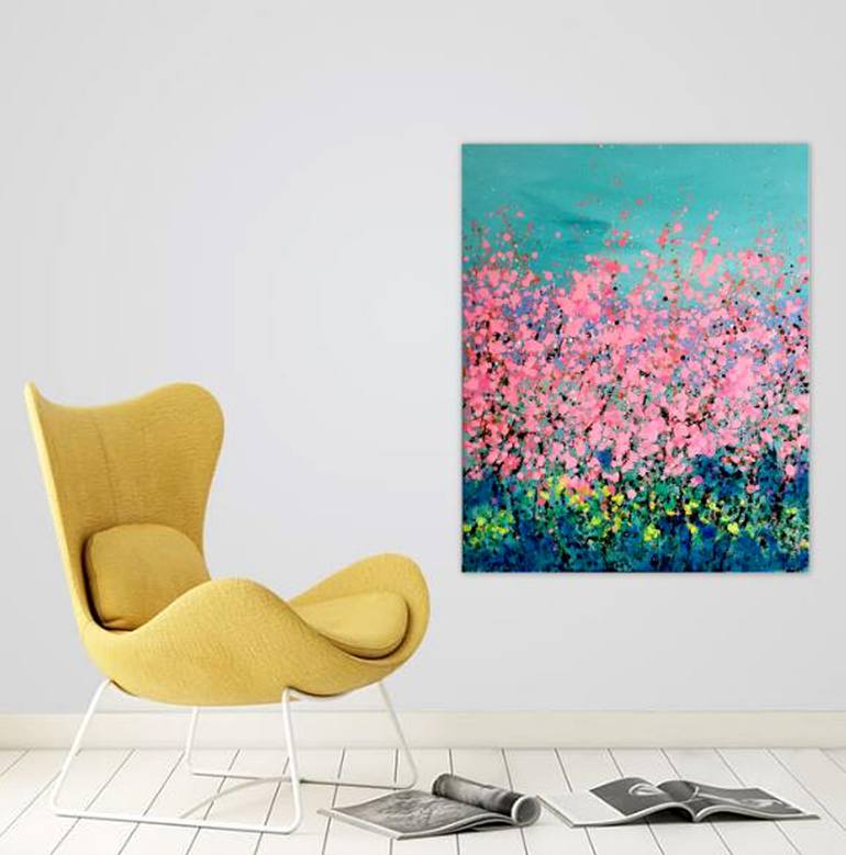 Original Abstract Expressionism Landscape Painting by Phuong Nguyen