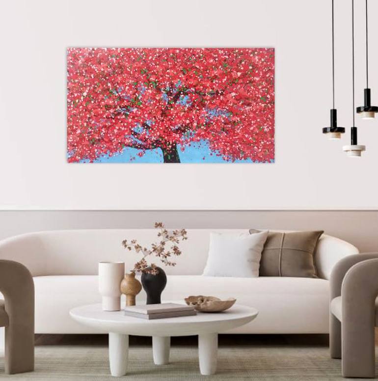 Original Abstract Expressionism Landscape Painting by Phuong Nguyen