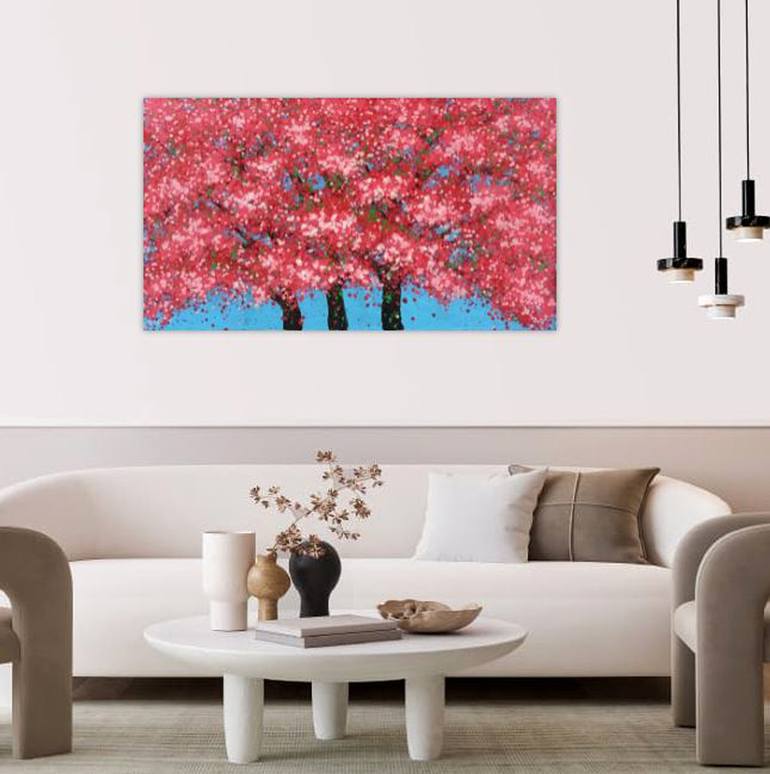 Original Abstract Expressionism Landscape Painting by Phuong Nguyen