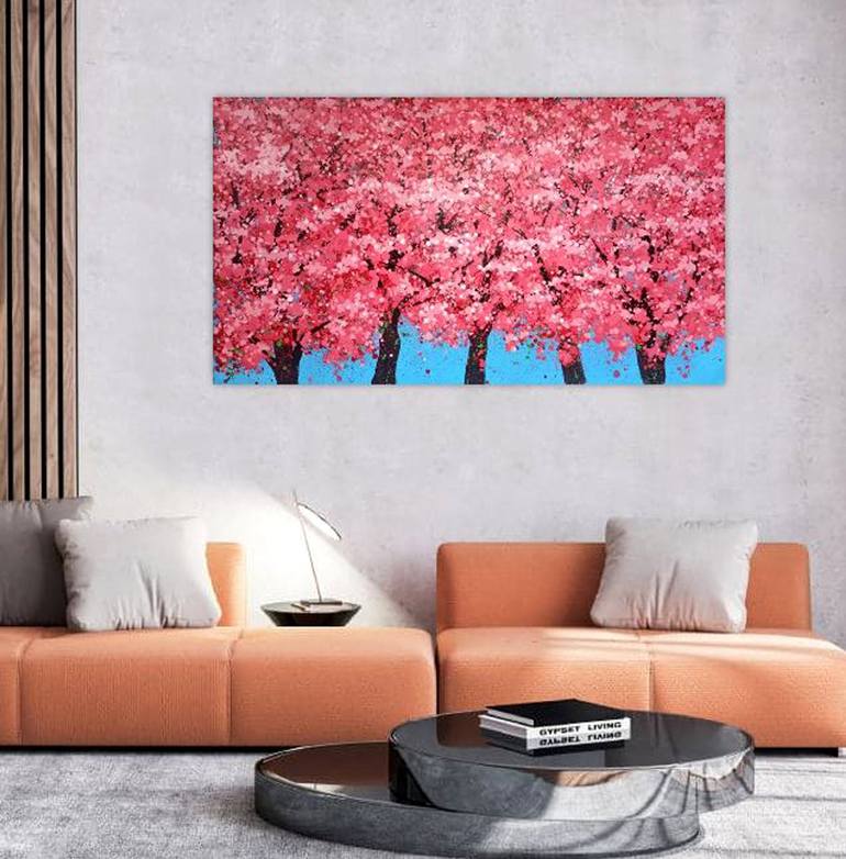 Original Abstract Expressionism Landscape Painting by Phuong Nguyen